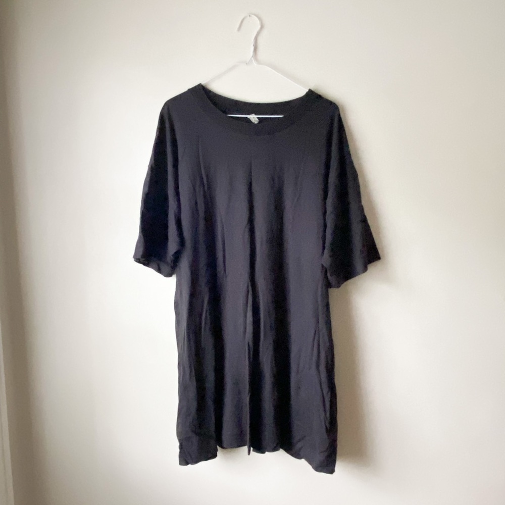 Free People Kim Hemp Lounge Set *TOP ONLY* black size L tshirt dress